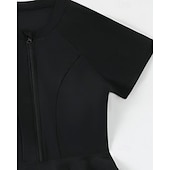 Χαμηλού Κόστους Rash Guards One Pieces-Γυναικεία Πρότυπο Προστατευτικά Τανκίνι και μπικίνι για σέρφινγκ Μαγιό Μονόχρωμο Κουμπώσου Προστασία UV Ελαστικό Κοντομάνικο Μαγιό Σέρφινγκ Καταδύσεις Κολύμβηση Καλοκαίρι