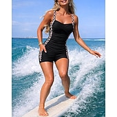 رخيصةأون تنجيد السباحة وبيكيني-نسائي تانكيني مكشكش ثوب السباحة قطعتين حجب الألوان حماية UV مطاط بدون كم ملابس السباحة تزلج على الماء غوص سباحة الصيف