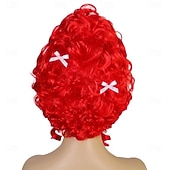 halpa Historialliset peruukit-Vintage-viktoriaaniset peruukit naisille, joissa on kaksi rusettiklipsiä, pörröinen rokokoo-peruukki, barokkityylinen siirtomaa-ajan renessanssiperuukki, asu cosplay-juhliin, hiusmyssy