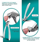 levne Osobní péče a zdraví-černé zahnuté kleštičky na nehty, ergonomické &amp;snadné pro seniory, široký rozevření čelistí, šikmý nástroj na zastřihování hlav, ultra široký rozevření čelistí, odolný zastřihovač s protiskluzovou