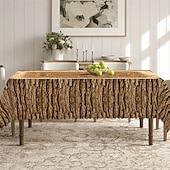 abordables Manteles-Mantel vintage con temática de troncos y patrón de vetas de madera, estilo rústico, para mesa de comedor, decoración de casa de campo para cocina o sala de estar
