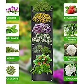 abordables sacs de culture de plantes-Ensemble de 2 sacs de culture suspendus verticaux à 7 poches, pour plantes, à fixer au mur à l'intérieur ou à l'extérieur. Style classique et léger, idéal pour un balcon, un jardin ou une décoration