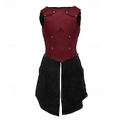 levne Šaty-Středověké Renesanční Šaty Zbraně a výzbroj Kamizelka Válečník Shieldmaiden Barbar Maškarní kostým Dámské Viking Fantazie předvečer Všech svatých Karneval Výkon LARP Ren Faire Dospělé Šaty