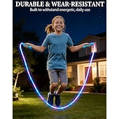 olcso Dekoratív fények-LED-es világító ugrókötél gyerekeknek, állítható hosszúságú világító ugrókötél, kusza mentes pvc ugrókötél színes világító ugrókötél beltéri kültéri fitnesz edzéshez éjszakai parti ajándékokhoz