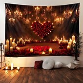 preiswerte Wandteppiche-Valentinstag Tapisserie Banner Decke Herz Romantisch 3D Schlafzimmer Wohnzimmer Wohnheim Jugendzimmer Studentenwohnheim Wandveranda Wohndeko