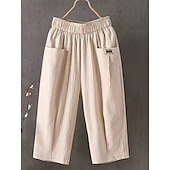 economico Fondi-Per donna Pantaloni capri Pantaloncini Estivi Shorts da Spiaggia Pantaloncini larghi Vacanza Moda Streetwear Lunghezza al polpaccio Vita Alta Semplice Tasca Fascia Elastica Comodità Asciugatura