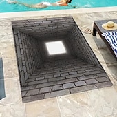 economico Zerbini-Zerbino con effetto tunnel 3D, design in mattoni con stampa 2D, che crea una prospettiva profonda per un tappeto d'ingresso sorprendente e unico, perfetto per l'arredamento della casa.