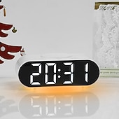 halpa Älykkäät koristevalot-Monitoiminen herätyskello langattomalla latausalustalla yöpöydälle, pikalataus, kaksoisherätys ja torkkutoiminto, moderni digitaalinen kello kotitoimistokäyttöön