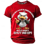  Aging May Have Slowed Me Down But It Hasnt Shut Me Up T Shirt Funny Angry Duck Red Graphic Tee Sarcastic Retirement Gift Clothing Apparel S M L XL XXL XXXL