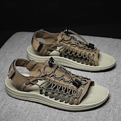 economico Infradito da Vacanza-sandali da uomo color cuoio con cinturini regolabili, traspiranti e comodi, ideali per attività estive all'aperto e vacanze