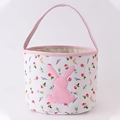 お買い得  アイデアおもちゃ-イースターバケツ ウサギの手持ちバスケット イースターエッグコレクションバスケット 子供用キャンディーエッグギフトバケツ