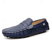 billiga Casual loafers-Herrloafers i läder – bekväma slip-ons för vardagsbruk, kontor och resor