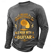  Herren Lustiger Slang T Shirt Langarm T-Shirt 3D-Druck Rundhalsausschnitt Hemd Mode Täglich Basic Lässig Täglich Straße Blau Schwarz Grün Sommer Frühling Bekleidung S M L XL XXL XXXL