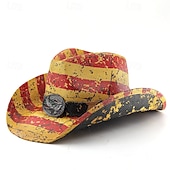  250° anniversario USA Retrò Vintage Far West Cappello da Cowboy Cappello da cowgirl Cowgirl Cowboy Cowboy del West Costume Unisex Mascherata 4 Luglio Feste Giorno dell'Indipendenza Adulti Cappello