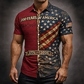  Ανδρικά 4η Ιουλίου 250ή επέτειος των ΗΠΑ Σημαία των ΗΠΑ Εμείς οι άνθρωποι Πουκάμισο Πουκάμισο με κουμπιά Κοντομάνικο Πατριωτικό ΕΞΩΤΕΡΙΚΟΥ ΧΩΡΟΥ Αργίες Καλοκαίρι Άνοιξη Απορρίπτω 3D