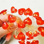 tanie Taśmy świetlne LED-Króliki Kwiatowe Światełka w Kształcie Serca 2m 20LEDs Zasilane Baterią Różowe Kwiatowe Światełka Tematyczne na Przyjęcie Dzień Matki Domowa Sypialnia Dekoracja na Ślub Rocznicę