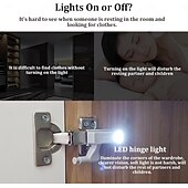 رخيصةأون أضواء الديكور-مجموعة من 10 مصابيح LED بمستشعر مفصلي - مصابيح ذكية تعمل باللمس للخزائن، مناسبة لخزائن المطبخ، وخزائن الملابس، وغرف المعيشة، وغرف النوم، وخزائن الملابس.