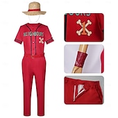 voordelige Kostuums voor mannen-Oceaanavonturier Strohoedpiraat Cosplay kostuum Outfits Anime for Voor heren Volwassenen Halloween Carnaval Maskerade Vakantie Prestatie Strip Con