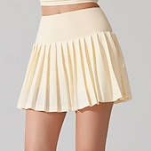 Χαμηλού Κόστους Γυναικείες φούστες και σορτς-Γυναικεία Μονόχρωμο Casual φούστα Σκορτ τένις Φούστες τένις με σορτς Τσέπη Γρήγορο Στέγνωμα Αναπνέει Τρέξιμο Καταλληλότητα Γιόγκα Φούστες Ελλειψη Βιολετί Λευκό Κίτρινο Ρούχα τένις
