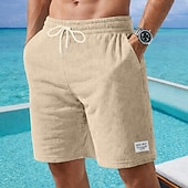 cheap Casual Shorts-Men's Shorts Casual Shorts Corduroy Shorts Pocket Elastic Waist Plain Comfort Breathable Knee Length Casual Outdoor Beach Vacation Fashion Black White Micro-elastic