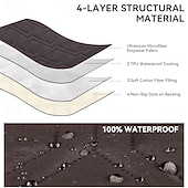 levne Potah na křeslo-100% voděodolný prošívaný potah na polohovací pohovku pro 3 osoby, 1 kus, pratelný potah na polohovací pohovku, protiskluzový chránič nábytku s elastickými popruhy a kapsou pro psy, domácí mazlíčky, čokoláda