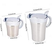 levne Šálky a hrnečky-Nerezový omáčník o objemu 500/750 ml s výklopným víkem, izolovaný omáčník, ideální pro nalévání omáčky a smetany, bezpečný pro mytí nádobí, ideální pro domácí i restaurační použití