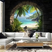 abordables Tapisseries murales-tapisserie Bannières Couverture Plage 3D Chambre Salon Dortoir Chambre d'adolescents Résidence universitaire Porche mural Décoration d'intérieur