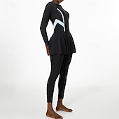 baratos Rash Guards de Uma Peça-Mulheres Proteção solar de corpo inteiro Vestidos de Natação One Pieces Retalhos Zip Up Proteção UV Elástico Manga Longa Roupa de Banho roupa de banho Surfe Snorkeling Natação Primavera