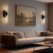 voordelige Wandverlichting voor binnen-Badkamerverlichting, wandlampen met glazen buis, voet van geborsteld messing, badkamerwandlampen, nachtlampje voor de slaapkamer, wandlamp voor de kaptafel, woonkamer, hal