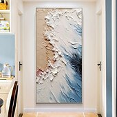 abordables Peintures paysages-Mintura, peinture à l'huile sur toile représentant des vagues océaniques, peinte à la main. Art mural moderne, abstrait et texturé, idéal pour la décoration intérieure. Toile roulée, sans cadre ni