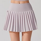 Χαμηλού Κόστους Γυναικείες φούστες και σορτς-Γυναικεία Μονόχρωμο Casual φούστα Σκορτ τένις Φούστες τένις με σορτς Τσέπη Γρήγορο Στέγνωμα Αναπνέει Τρέξιμο Καταλληλότητα Γιόγκα Φούστες Ελλειψη Βιολετί Λευκό Κίτρινο Ρούχα τένις