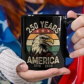 abordables Tazas-Taza del 250.º aniversario de Estados Unidos, regalo patriótico, taza de café de cerámica del semiquincentenario, 1776-2026, Estados Unidos 250, Día de la Independencia, regalo del 4 de julio para