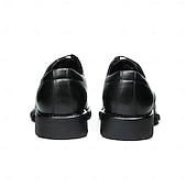 cheap Classic Dress Shoes-Men's Dark Brown Leather Lace-Up Shoes – Elegant Faux Leather Wedding Footwear for Formal Ceremonies