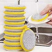 baratos Limpeza de Cozinha-Conjunto de 12 esponjas e raspadores de cozinha resistentes - panos de prato empilháveis que não riscam, na cor verde com superfície bege - ideais para pratos, panelas, frigideiras e bancadas - podem