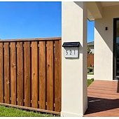 tanie Światła ścieżki i latarnie-Zewnętrzna tabliczka znamionowa z podświetleniem solarnym, cyfrowa tabliczka znamionowa, podłączana do podłoża, wodoodporna, montowana na ścianie, zewnętrzna lampa solarna na werandę