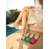 economico Donne-mules da donna con stampa coccodrillo, punta aperta, tacco a blocco trasparente, design slip-on, calzature eleganti per le serate in resort