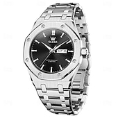 levne Quartz hodinky-OLEVS Muži Křemenný Minimalistický Módní Hodinky na běžné nošení Obchodní Svítící Kalendář Datum týden VODĚODOLNÝ Ocel Hodinky