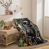 お買い得  ブランケット＆毛布-アメリカ独立記念日 毛布 フリースブランケット ソファ用スローブランケット 恐竜 ギフト クラシック 3D ソファー ベッドサイド 装飾ブランケット 暖かい毛布 ホームデコレーション
