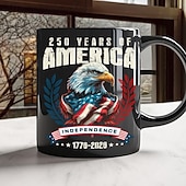 abordables Tazas-Taza del 250.º aniversario de Estados Unidos, regalo patriótico, taza de café de cerámica del semiquincentenario, 1776-2026, Estados Unidos 250, Día de la Independencia, regalo del 4 de julio para