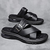 economico Infradito da Vacanza-sandali da uomo marroni con cinturini incrociati, comodi e resistenti, perfetti per i golfisti e le attività estive all'aperto