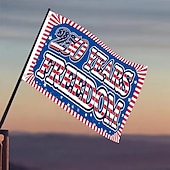 cheap America 250-US 250th Anniversary Flag "250 Years of Freedom" Banner with Stars and Stripes Design Patriotic Commemorative Decor for Semiquincentennial Celebrations 4th of July Independence Day