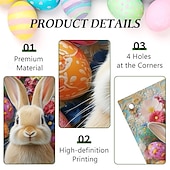 abordables Couvertures de porte-Décoration de porte lapin de Pâques, ornement festif avec œufs colorés et motifs floraux, idéal pour le printemps, les fêtes de Pâques et la décoration extérieure saisonnière.