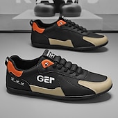 levne Pohodlné šněrovací boty-Pánské černo-béžové golfové tenisky, sportovní a pohodlné, ideální na golfová hřiště a aktivní pobyty