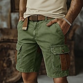 economico Classico-Per uomo Pantaloncini cargo Pantaloncini da esterno Pantaloncini casual Pantaloncini da Escursionismo Patchwork Multi-tasche Gamba Dritta Blocco di colori Tinta unita Indossabile Traspirante Corto