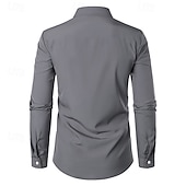 economico Camicie eleganti da uomo-Per uomo Camicia Camicia elegante Camicia con Bottoni Tinta unica Casuale Quotidiano Blu marino Manica Lunga Collo ripiegato Tutte le stagioni Abbigliamento Patchwork