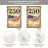 cheap America 250-US 250th Anniversary Garden Flag Vintage Style America 250 Flag Design Commemorative 1776-2026 Yard Decoration for Patriotic Celebration Semiquincentennial 4th of July Independence Day