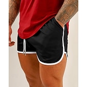 baratos Calções de corrida-Homens Shorts de Corrida Calções atléticos Shorts de Academia Com Cordão Bolsos Cintura elástica Calção Casual Ao ar livre Férias Verão Secagem Rápida Leve Macio Treino de Ginástica Treinamento Ativo
