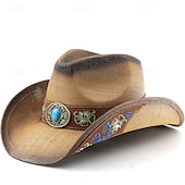  250-årsjubileum i USA Retro / vintage Ville vesten Cowboyhatt Cowgirl lue Cowgirl Cowboy West Cowboy Kostyme Unisex Maskerade 4. juli Fest Uavhengighetsdagen Voksne Hatt Alle årstider