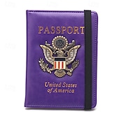 levne úschovna zavazadel a cestování-Pouzdro na pas s blokováním RFID pro ženy a muže, kožená cestovní peněženka na pas s kovovým 3D kovovým odznakem, pouzdro na cestovní doklady, příslušenství