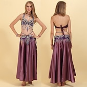 cheap Tops &amp; Sets-Samba Dancewear Glamorous Beaded Chain Sequin Belly Dance Costumel Performance Costume